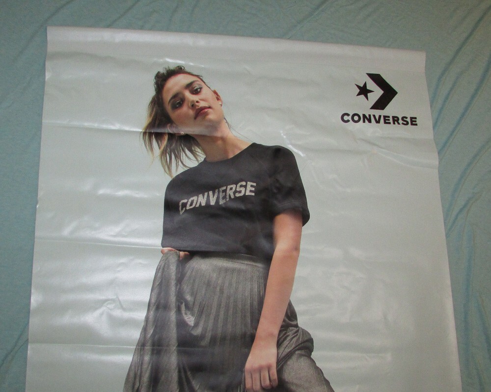 Converse All Star White Shoes Store Display Vinyl Poster Banner Promo 2 Sided