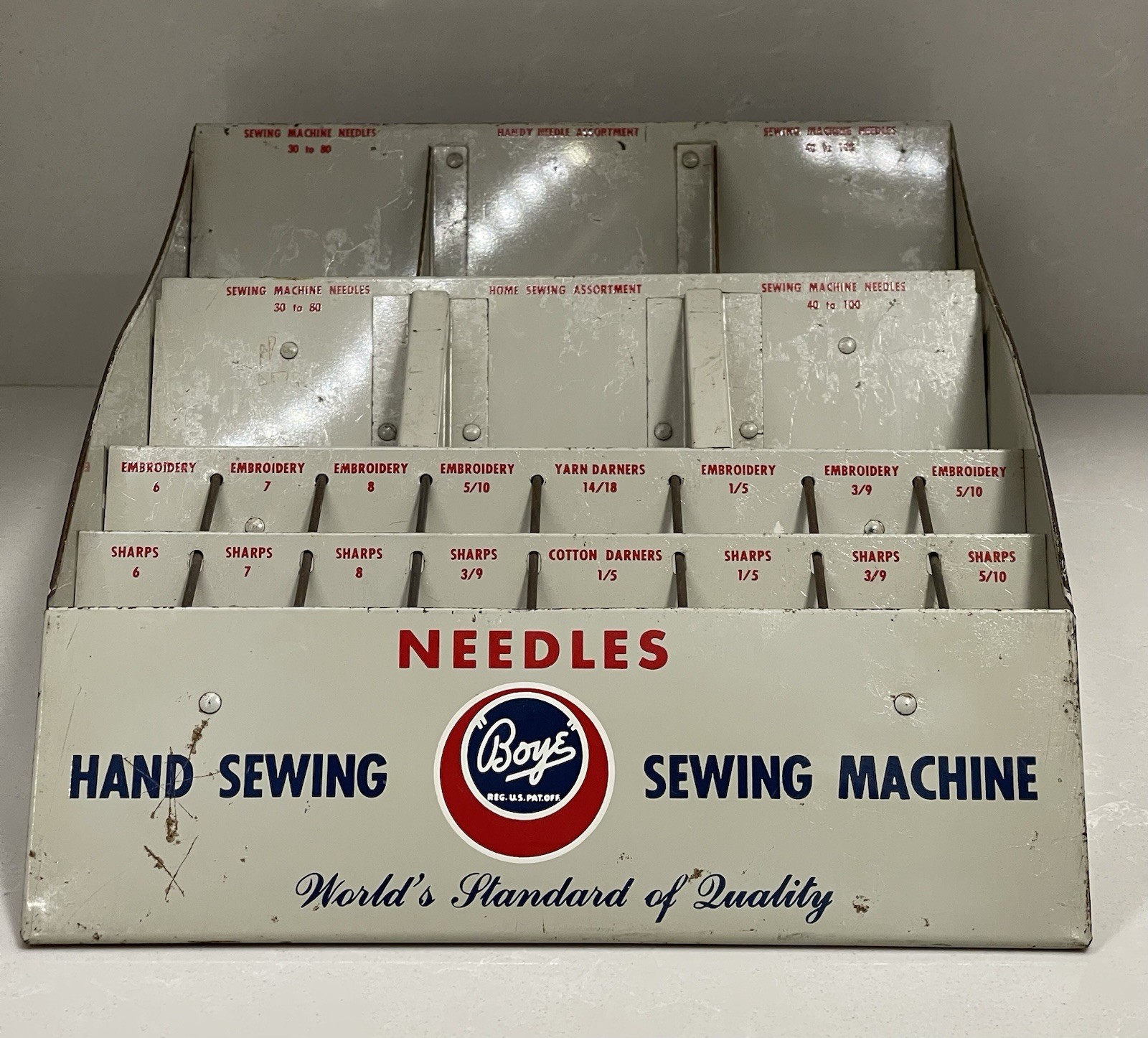 Vintage Boye Needle Company Metal Cabinet Display For Store Can Be Hung