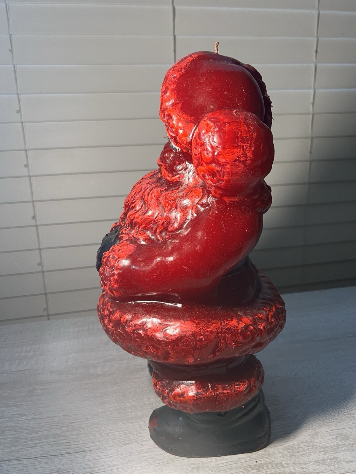 Rare MCM Tavern Candle Solid Wax SANTA Store Display 24” Vintage Christmas Grail