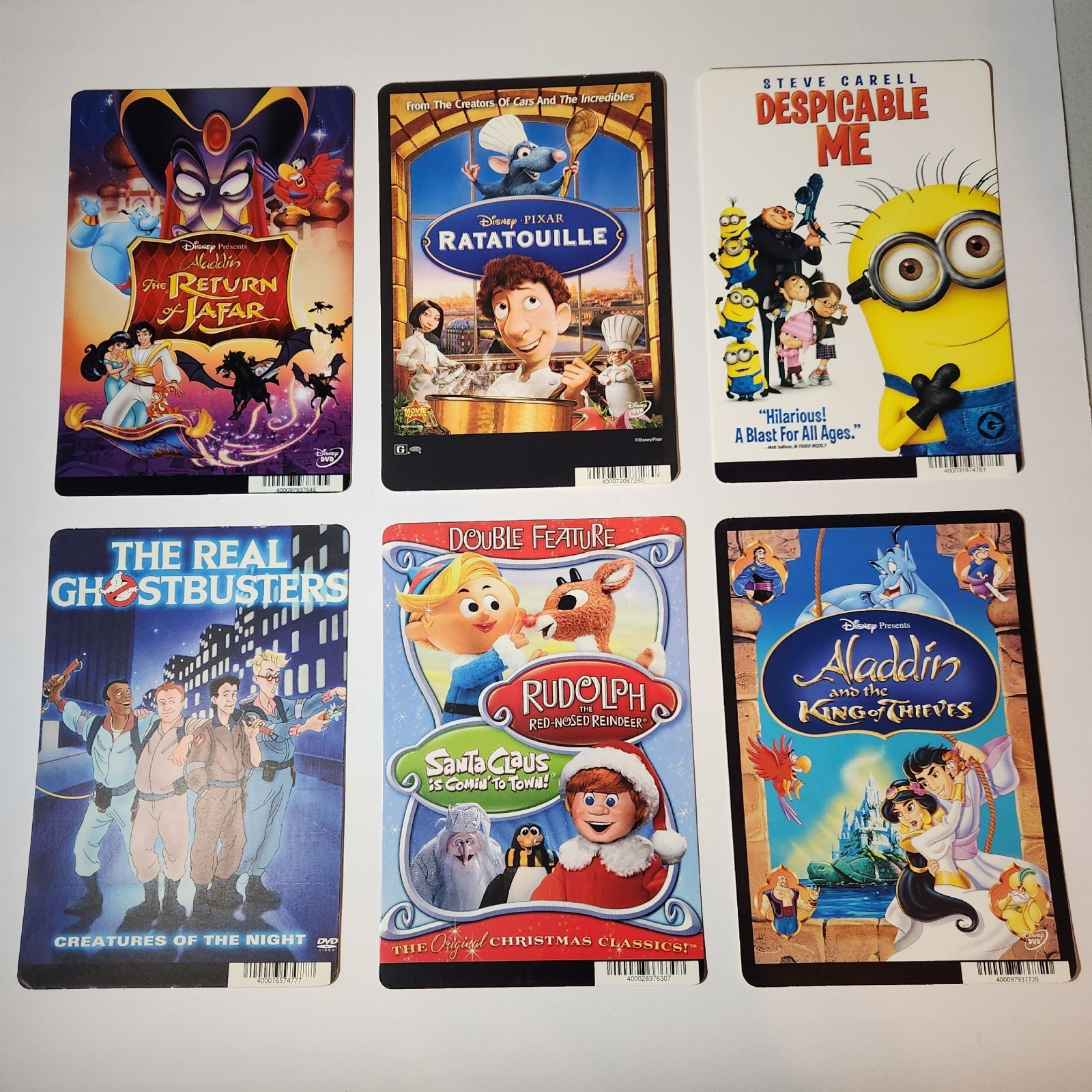 Blockbuster Video Backer Cards / 6 Mini Posters Only of ANIMATED MOVIES Lot
