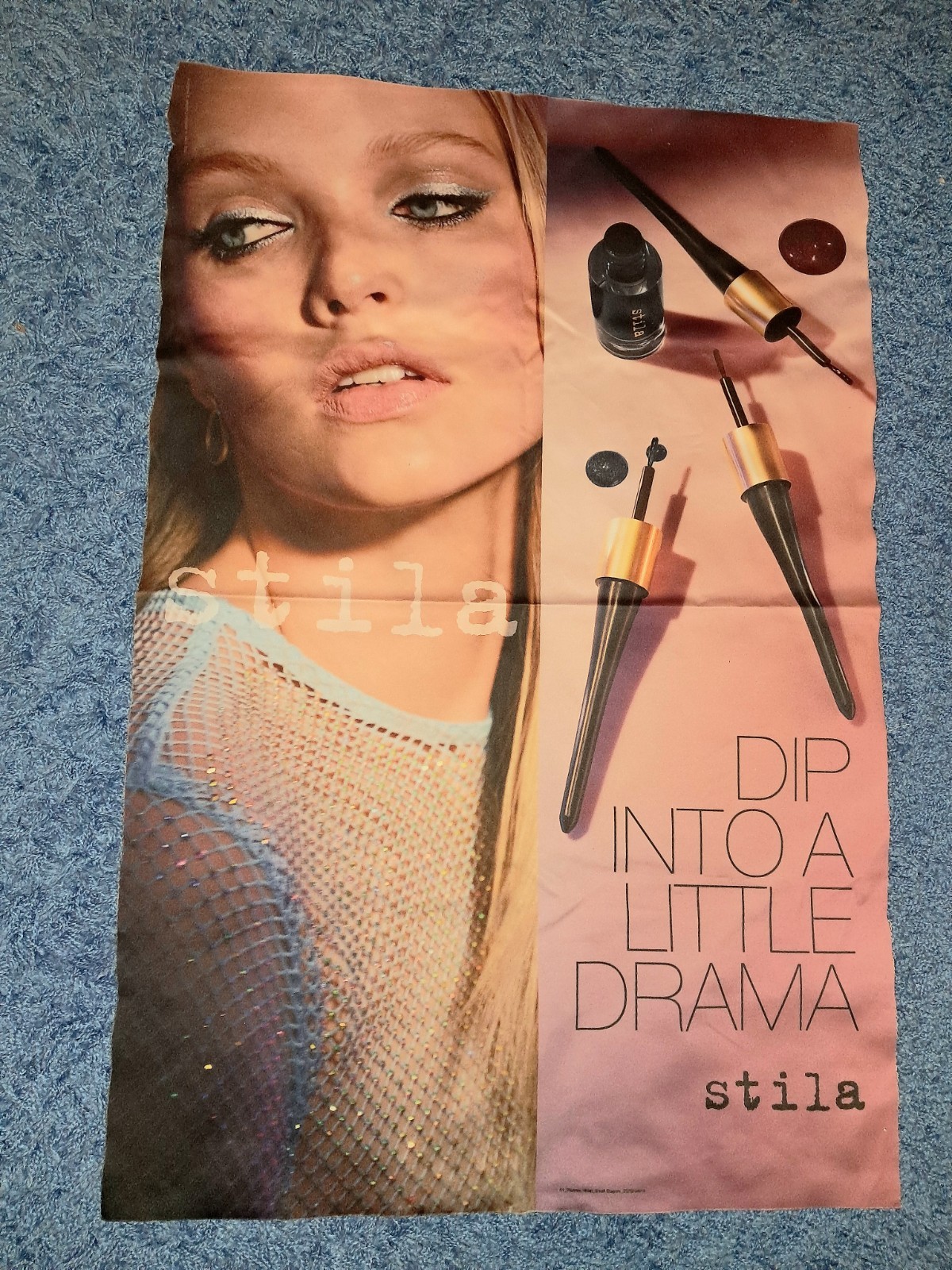 Stila Makeup Ulta Beaty PROMO BANNER 3 FT RARE Fabric Wall Art Tapestry Dorm