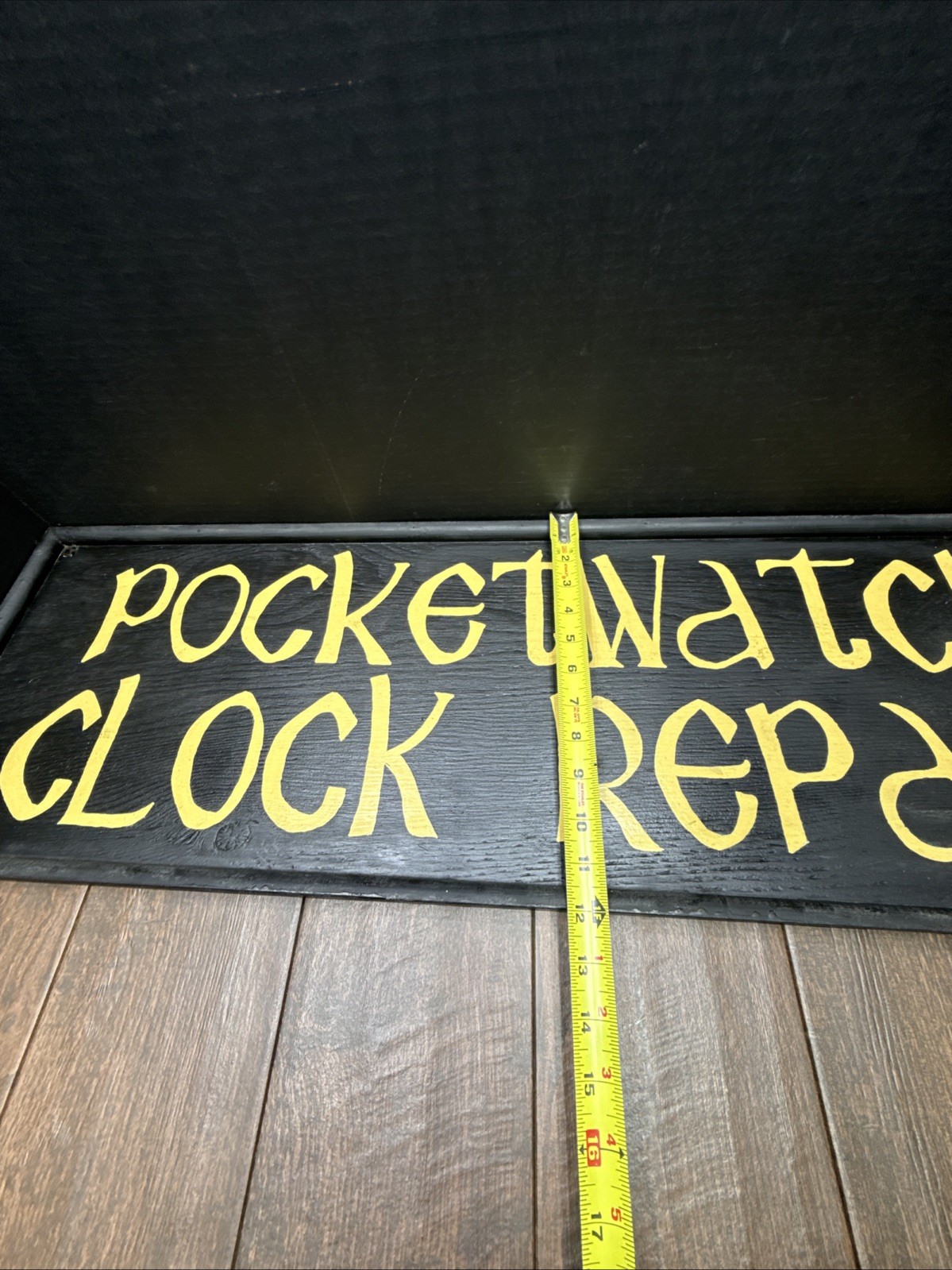 Vintage Wood – POCKET WATCH CLOCK REPAIR – STORE DISPLAY SIGN 36×12