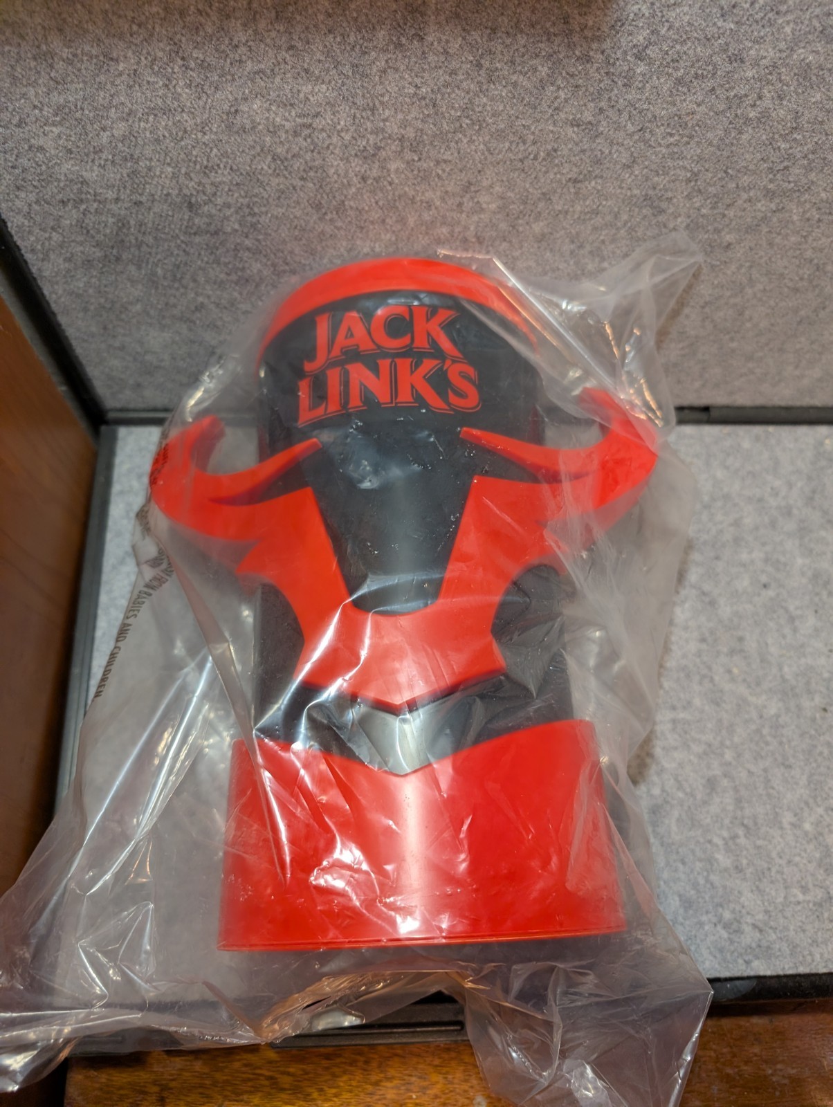 Jack Links Store Display Mug Cup Red & Black Bull Horns 11 Inches Tall NEW