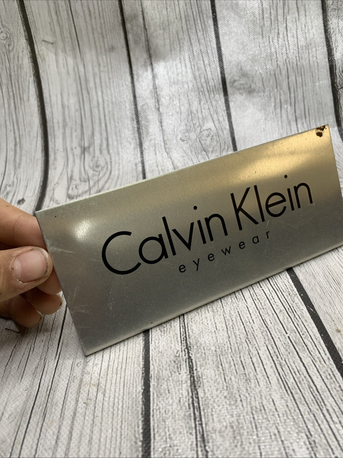 Vintage Calvin Klein Eyewear Metal Display Stand/Sign