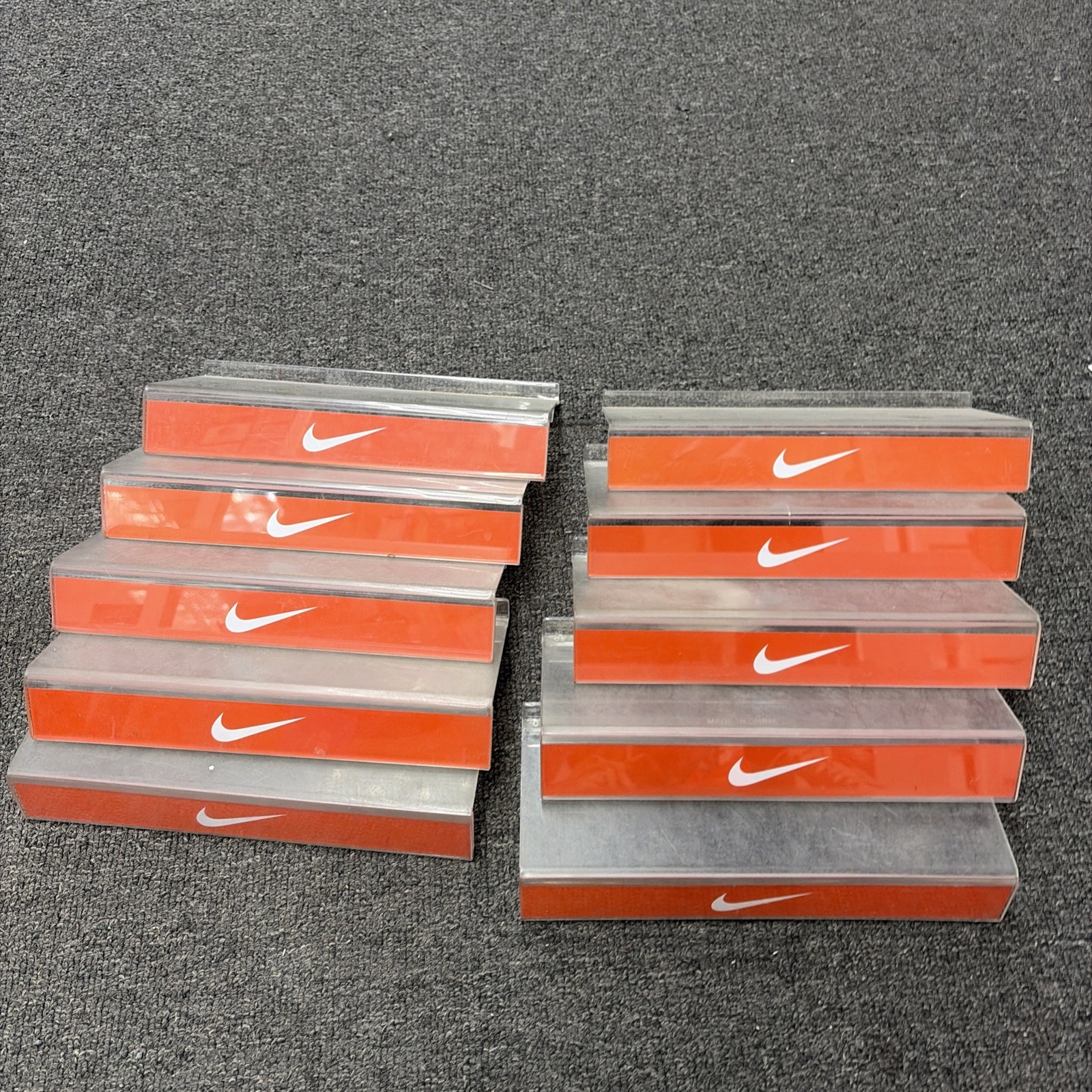 Nike Vintage Wall Shelf Lot Of 10 Early 90s Orange White Swoosh