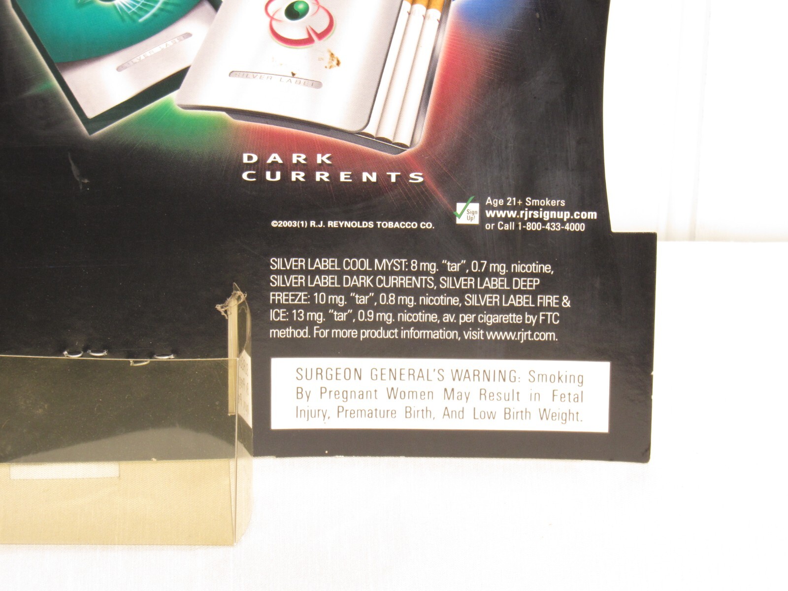 Salem Cigarette Counter Display Silver Label Advertising Promo Menthol Sensation