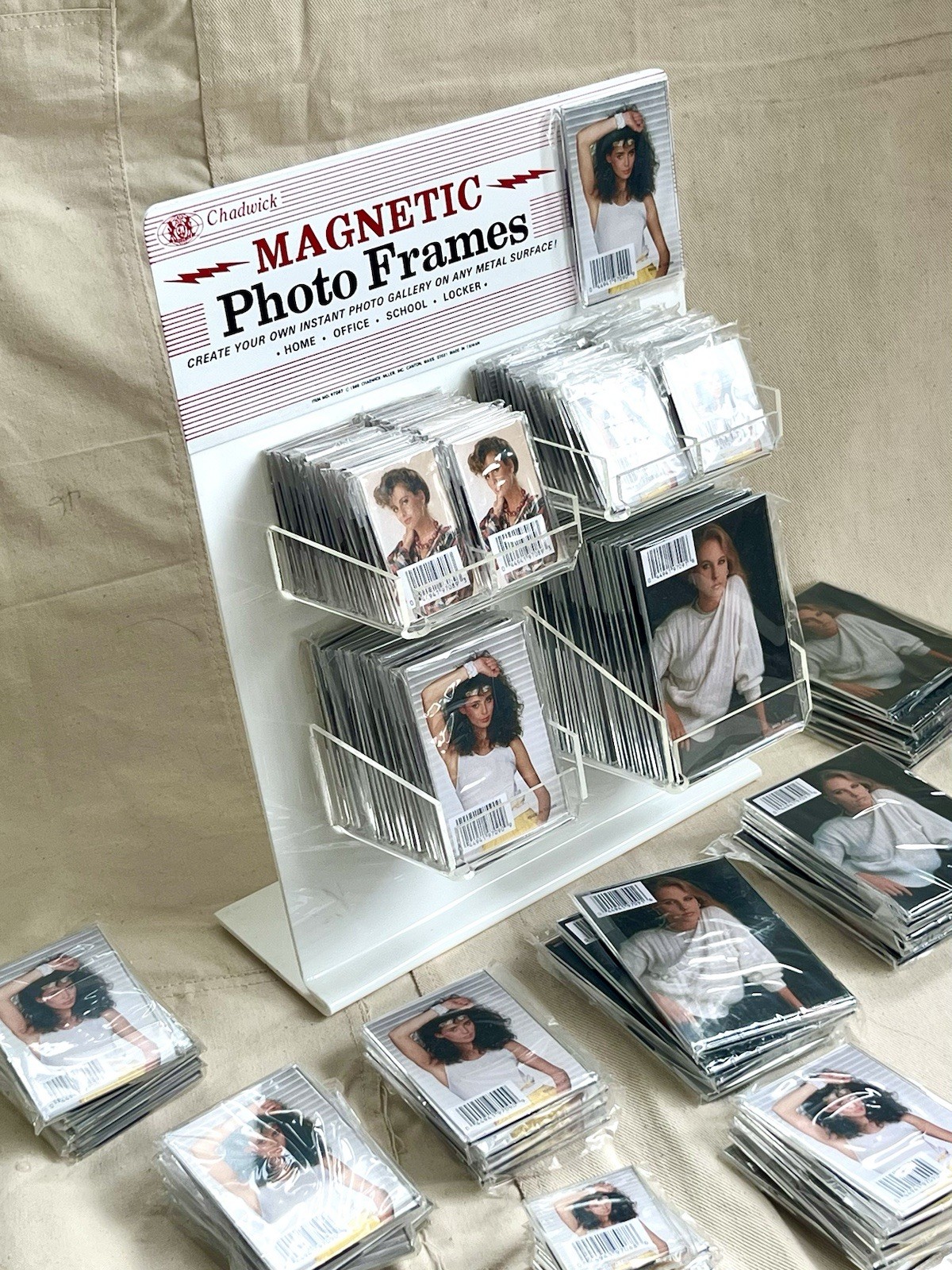 Vintage Store Display Rack Chadwick Magnetic Photo Frames Lot Countertop Sign