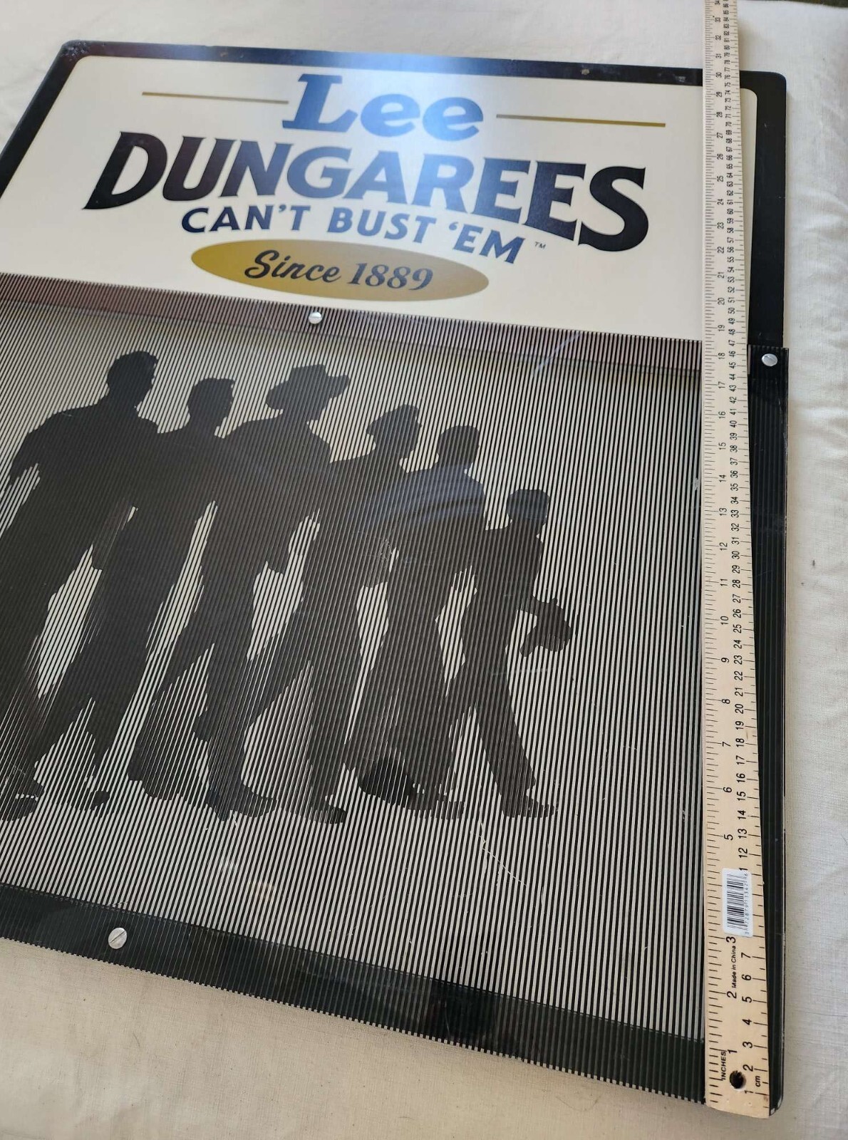 RARE – Lee Dungarees Jeans Vintage Collector Sign – Jeans Pants Denim Old Sign