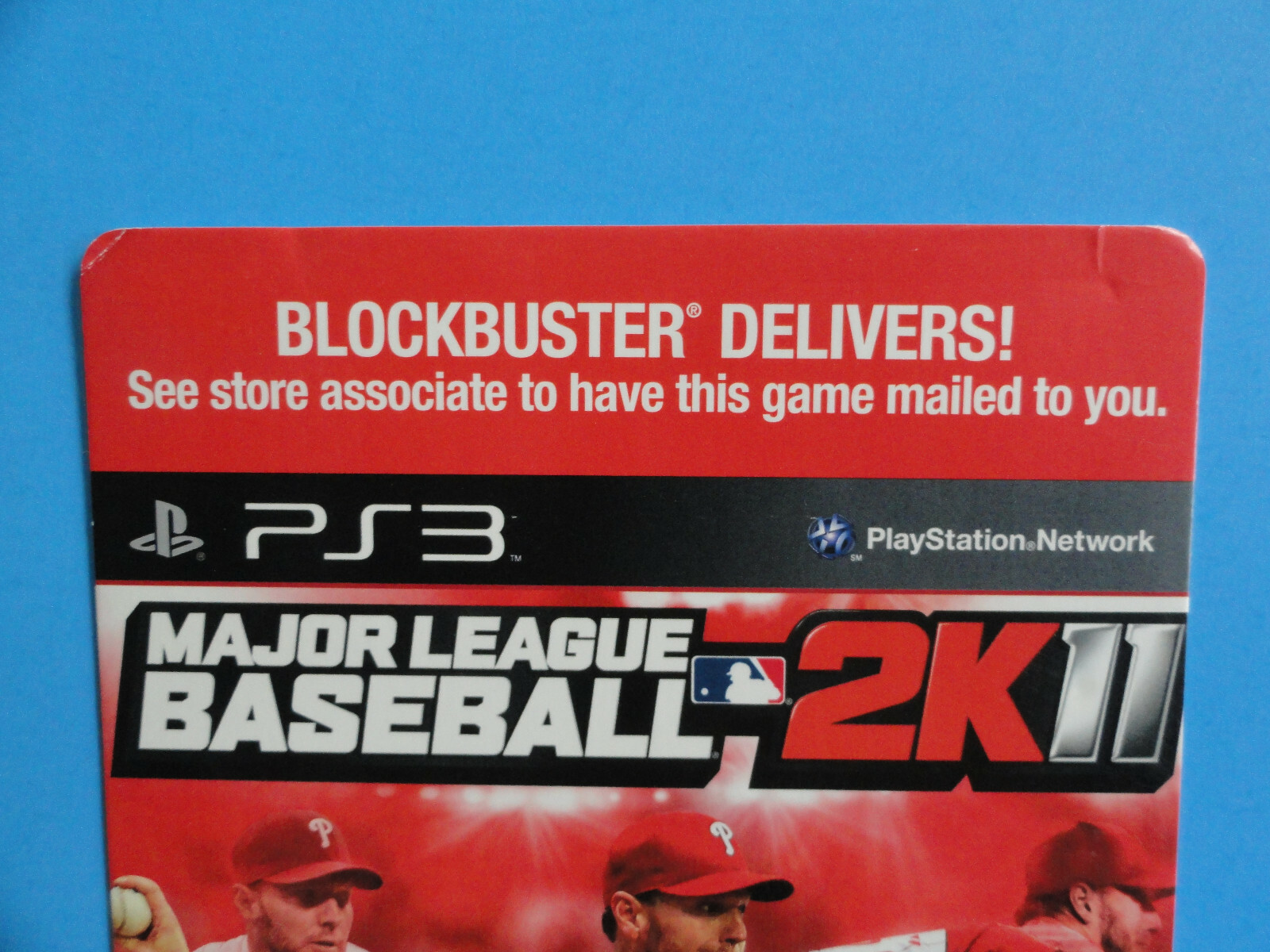PLAYSTATION 3 MLB 2K11 BLOCKBUSTER VIDEO BACKER CARD 5″X8″ NO GAME
