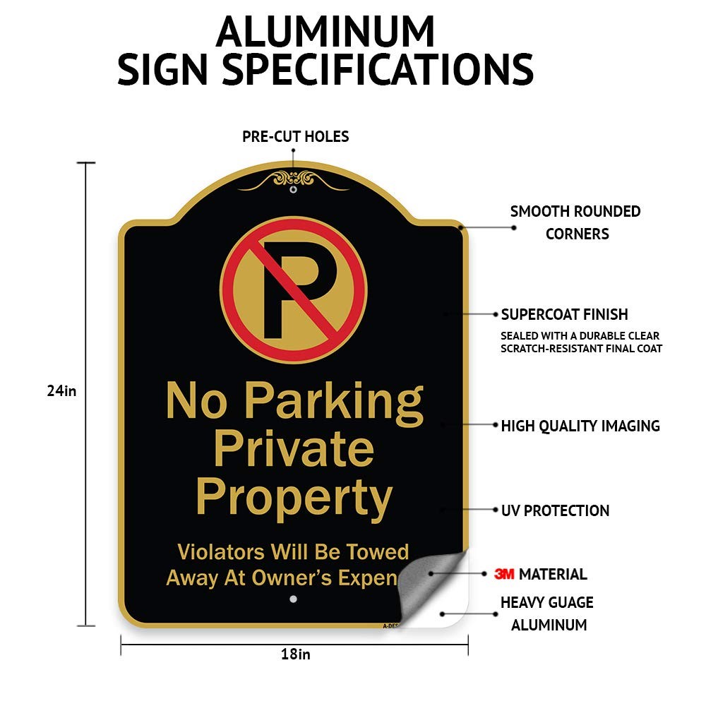 SignMission Designer Private Driveway No Turn Around Trespassing Sign 18×24