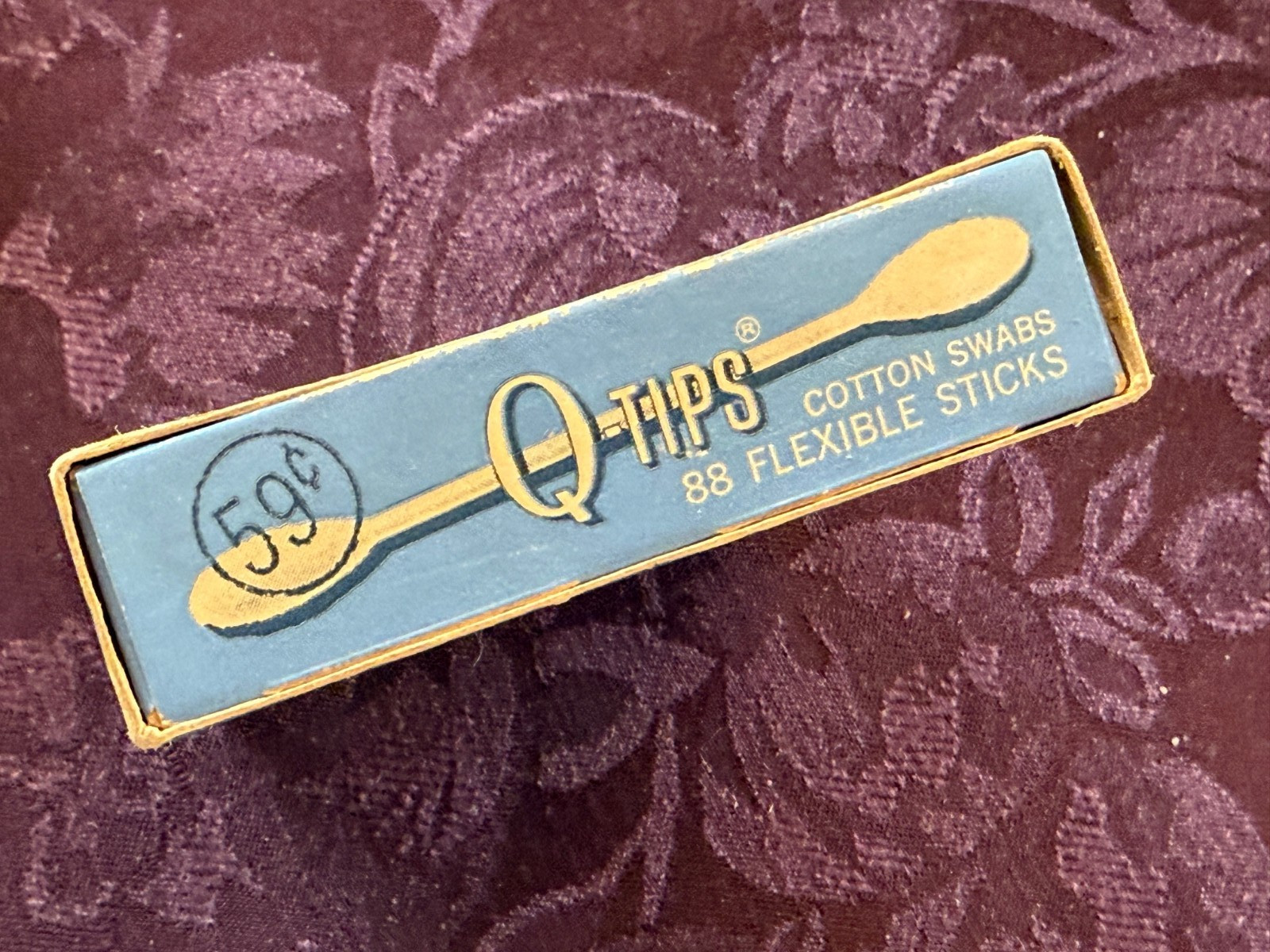 Vintage Q Tips Original Packaging Box 1960s 59 cents