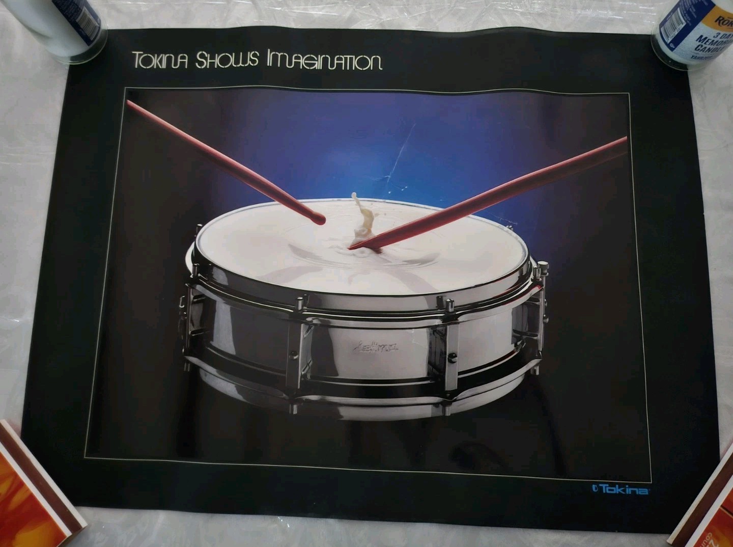 Old TOKINA LENS DEALER Camera Store POSTER 18X24 Snare Drum & Milk Imagination