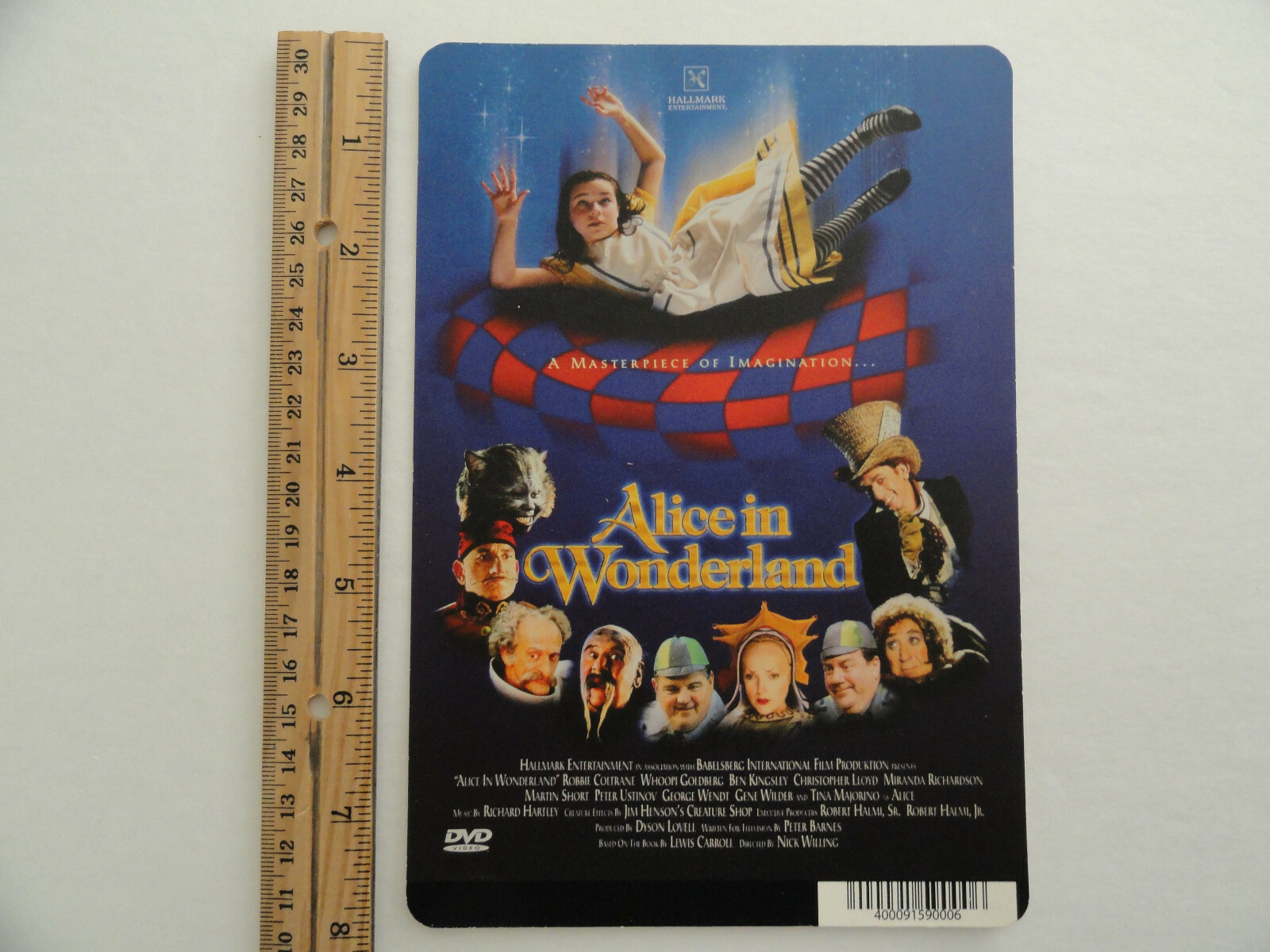 ALICE IN WONDERLAND – MARTIN SHORT – BLOCKBUSTER VIDEO BACKER CARD 5.5″X8″