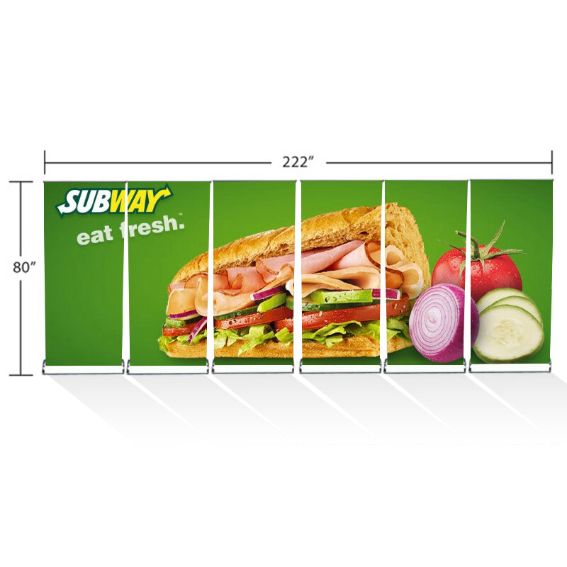 Custom 222″*80″ Retractable Display Trade Show Banner Stand Wall Roll Up Banner