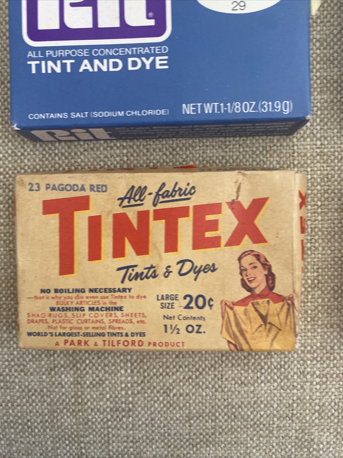 VINTAGE / ANTIQUE RIT & TINTEX TINTS AND DYES 6 BOXES