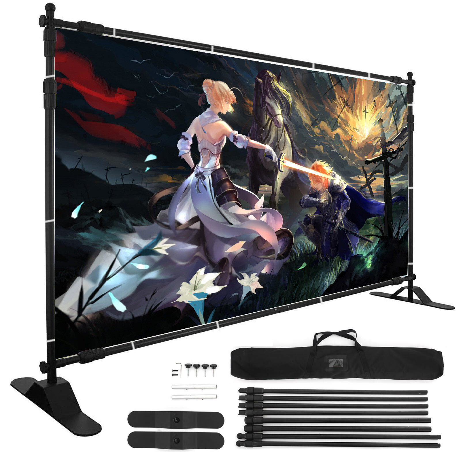 8*10’or 8*8’Step Repeat Banner Stand Adjustable Telescopic Trade Show Backdrop