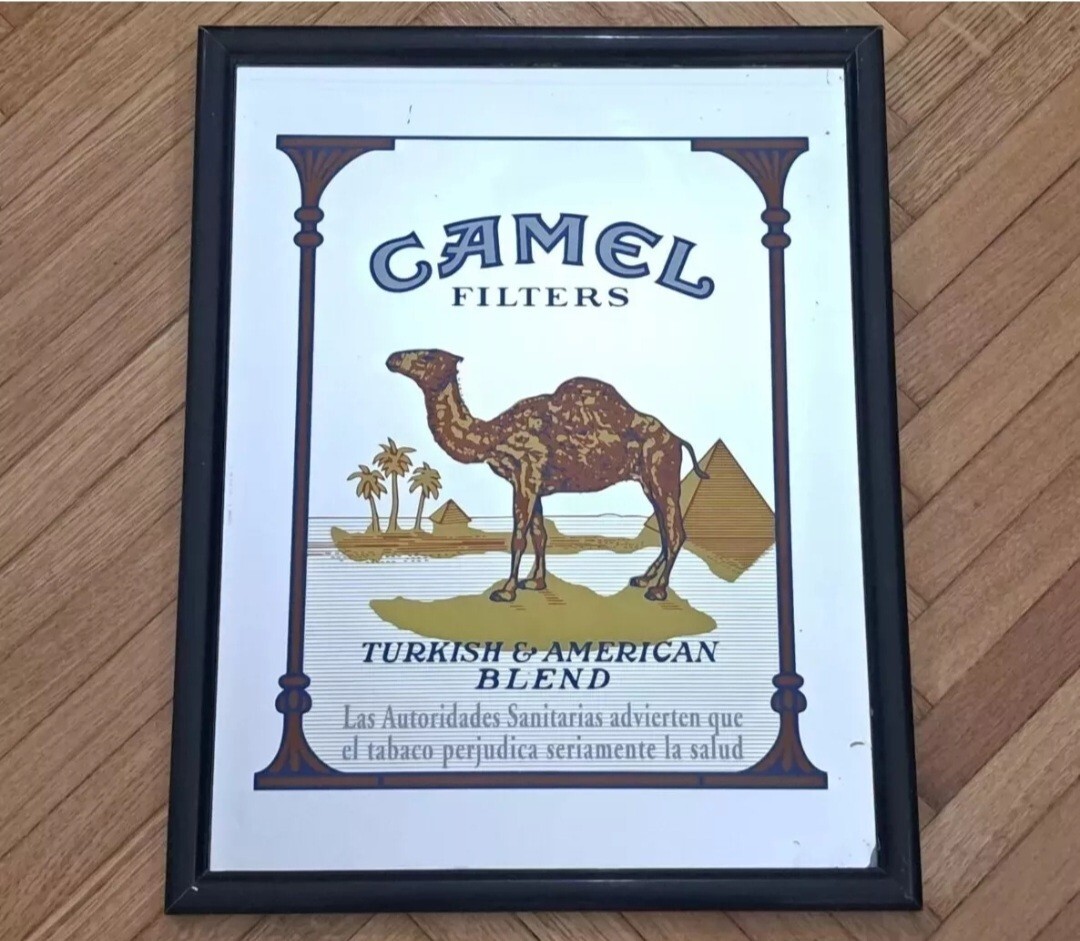 MIRROR FRAME-CAMEL CIGARETTES/CIGARETTES-MIRROR PAINTING PICTURES-VINTAGE