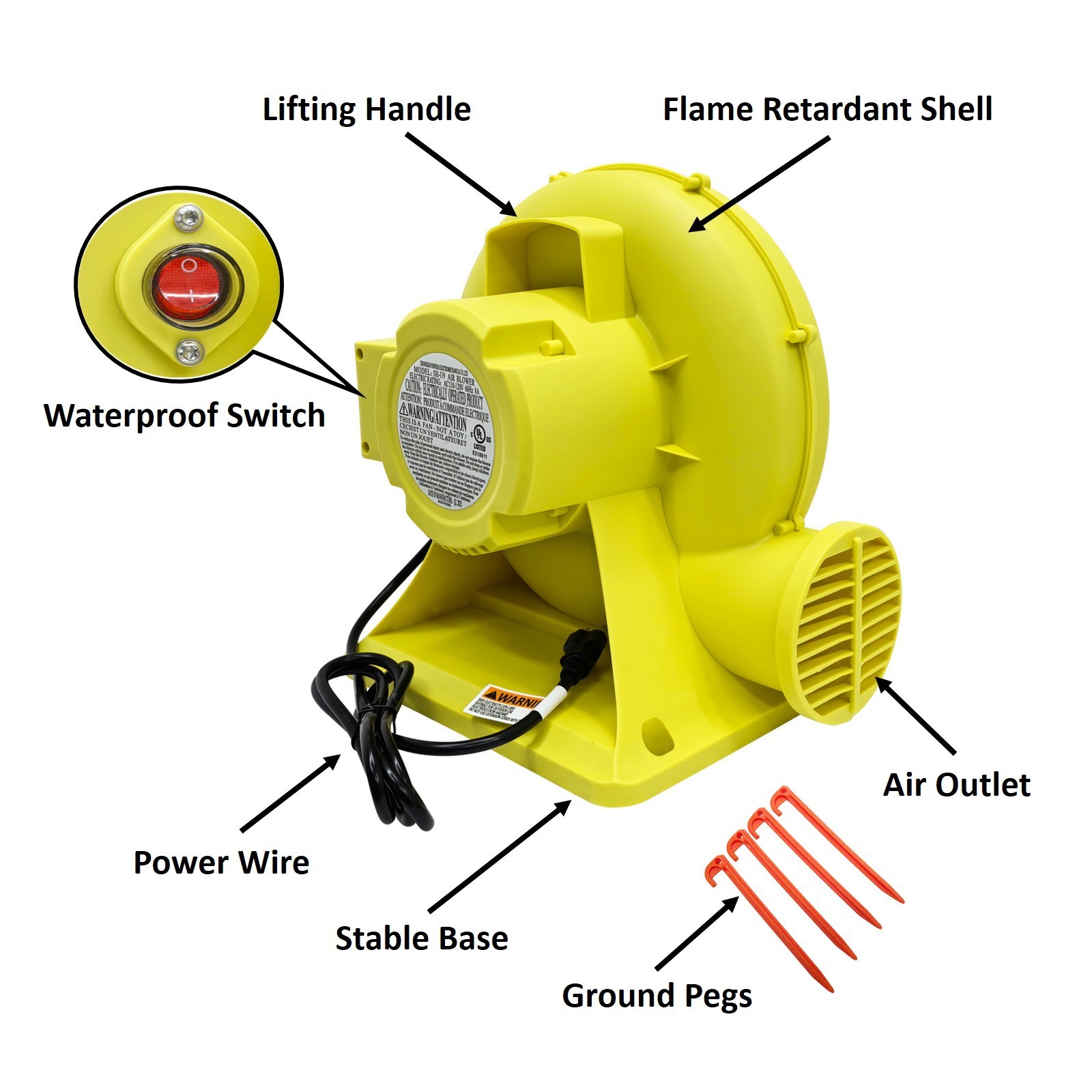 110V Air Blower for Inflatable Product Advertising Arch 380W/480W/550W/750W/950W