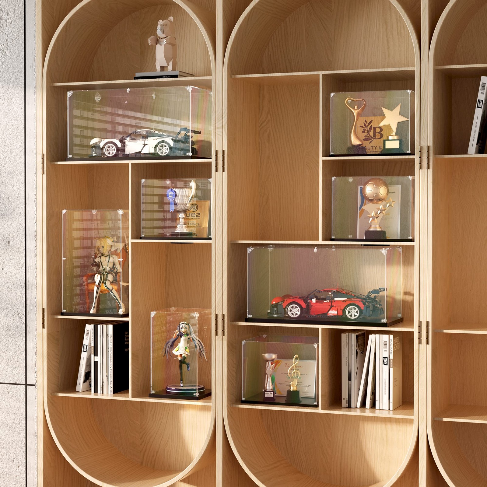 Clear Acrylic Display Case, Self-Assemble 6x6x10 inch, 15x15x25 cm,