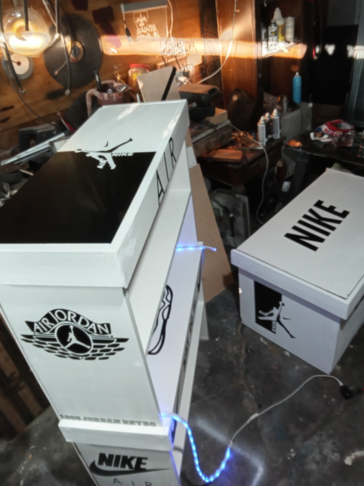 giant shoebox shoe storage. shoe racks, coffee tables, locker cabinets