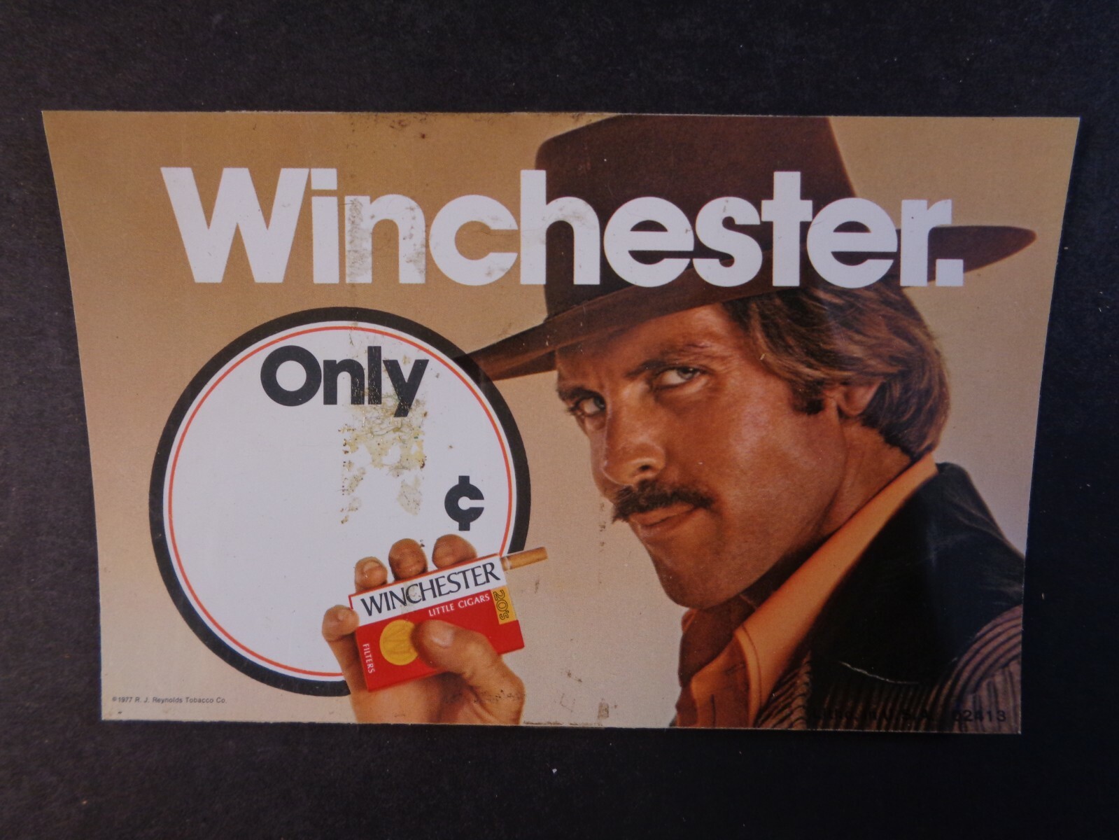 Vintage Winchester Cigarette Store Advertisement sign, 1977, 7″, R.J. Reynolds