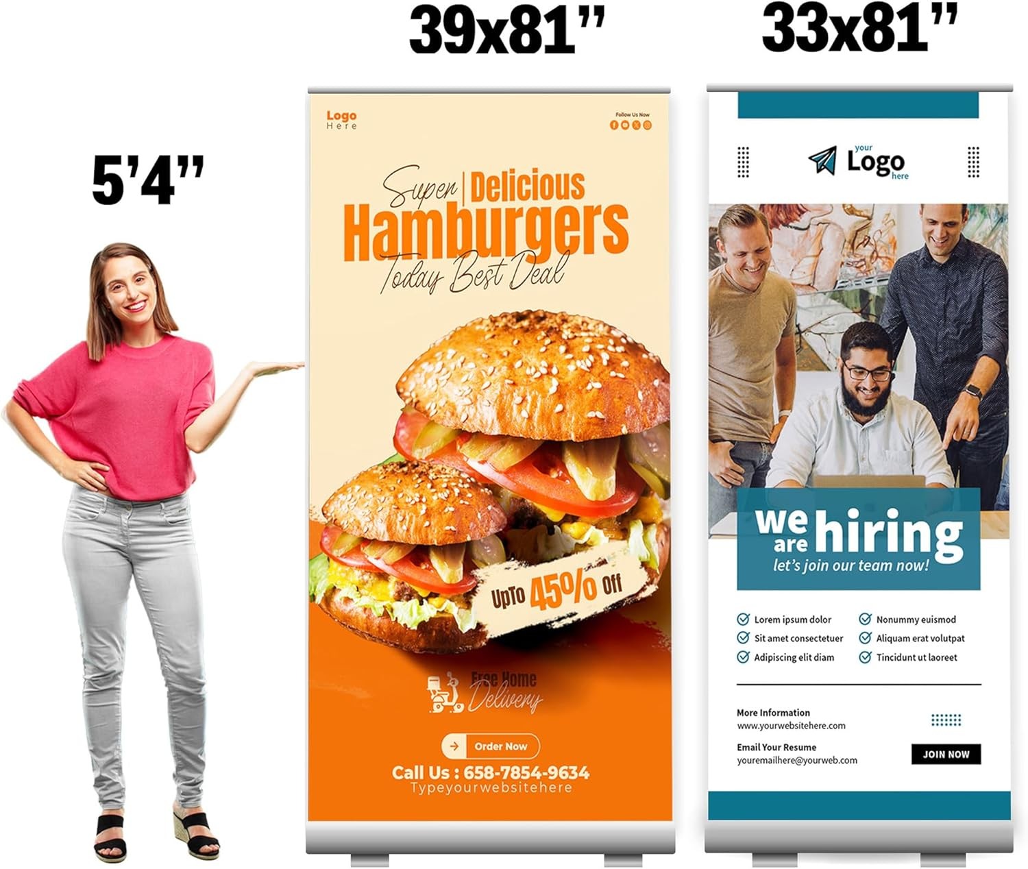 Anley Retractable Roll-Up Banner Stand with Carrying Bag Aluminum Display Stand
