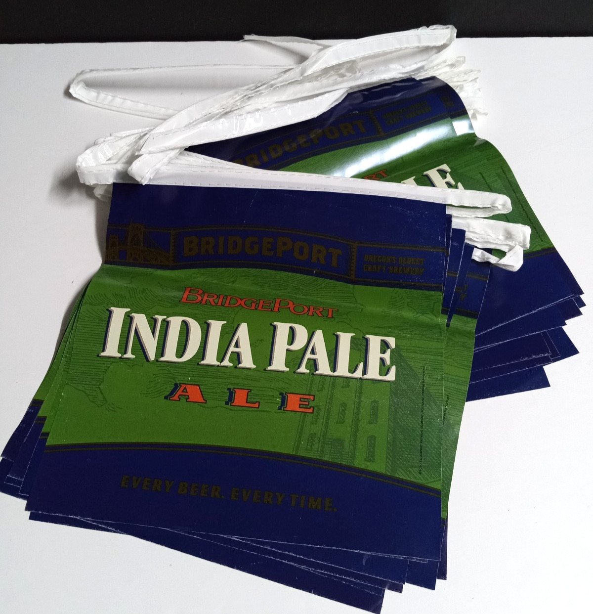 Bridgeport Brewing India Pale Ale 30ft String of 20 Flags (10″ ea) c2010 NEW