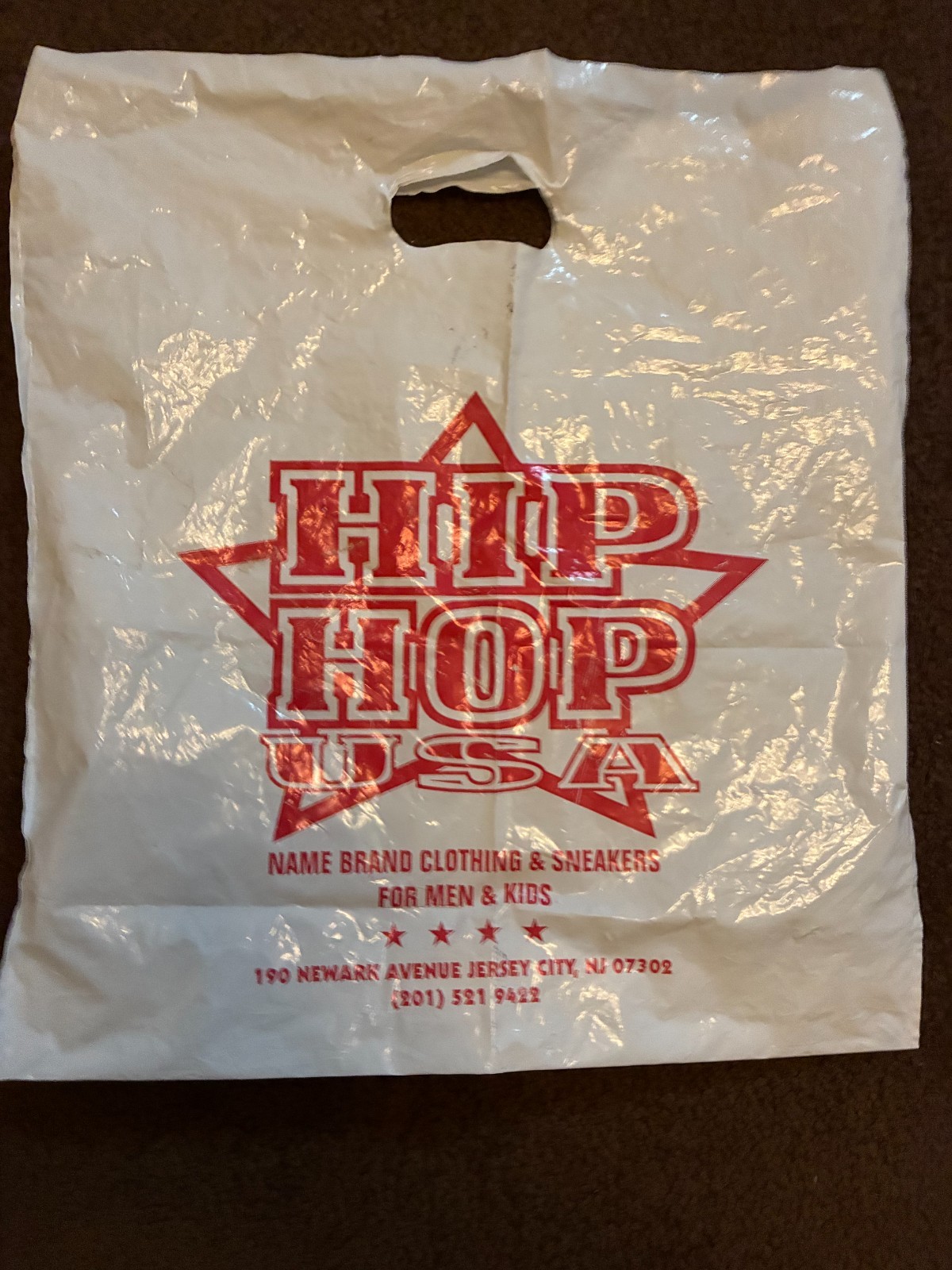 CLOTHING & SNEAKER STORE SHOPPING BAG: HIP HOP USA JERSEY CITY NEWARK AVE