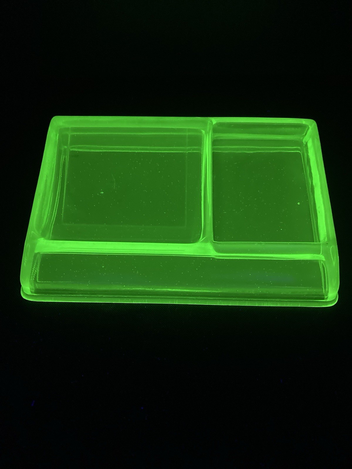 Vintage Clarks Teaberry Gum Countertop Display Tray Green Uranium Glass