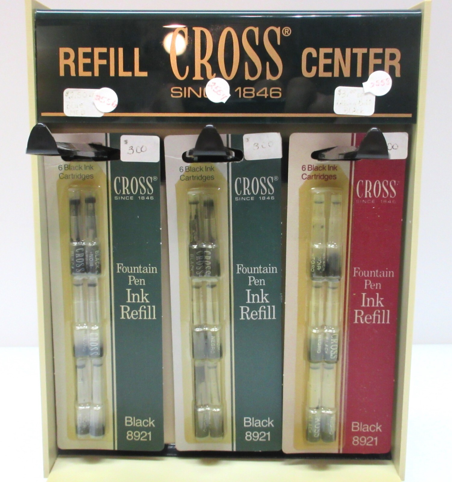 Vtg. Retail Store CROSS REFILL CENTER Rotating Advertising Countertop Display