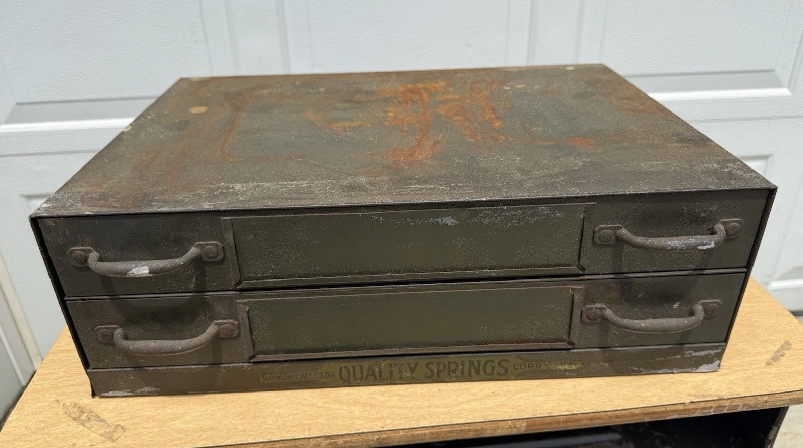 VTG Corry PA Raymond Man. Co. Quality Springs Metal Cabinet W/Springs Included
