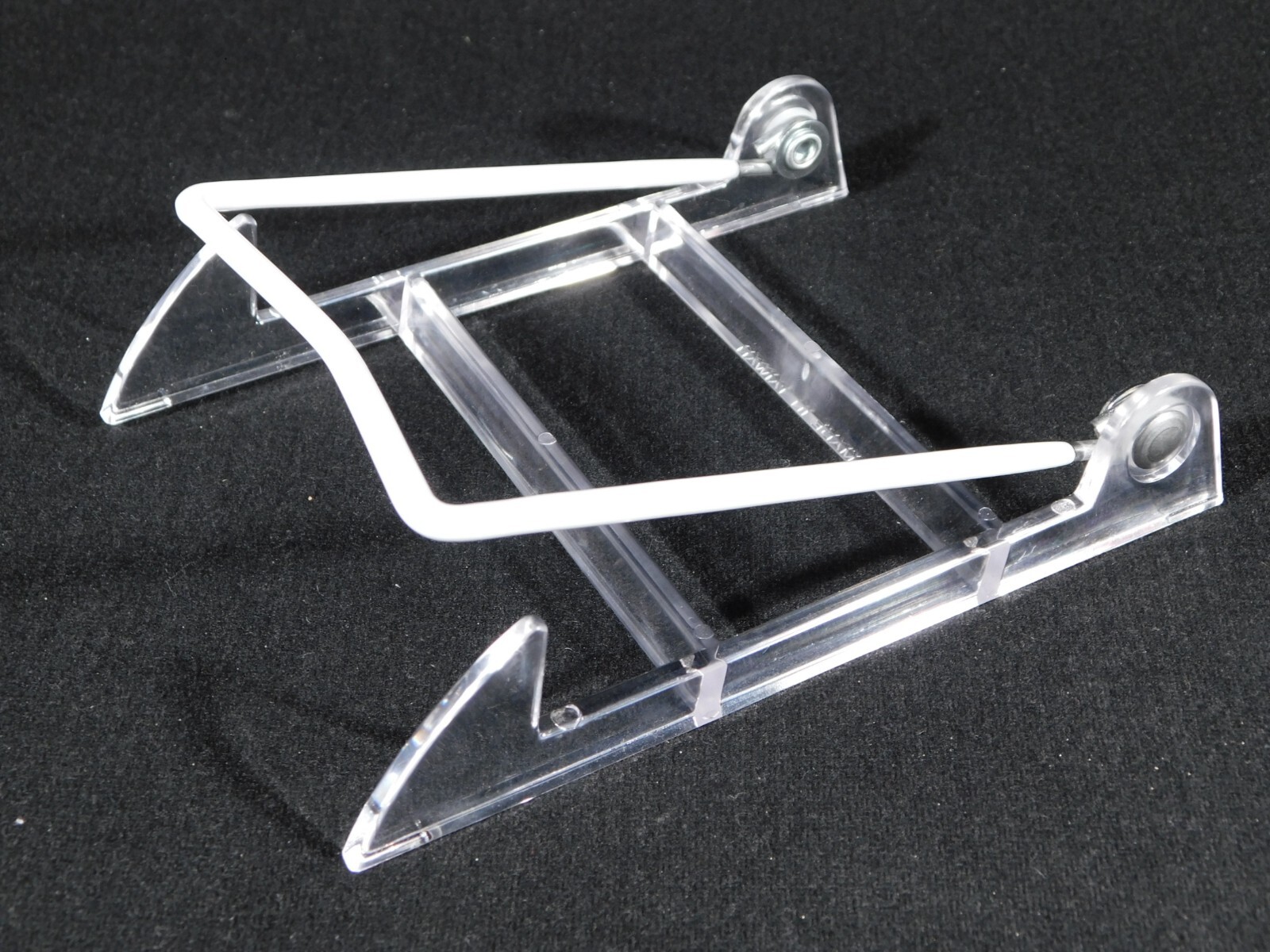 Easel Display Stand Medium Size ADJUSTABLE White Back Clear Base