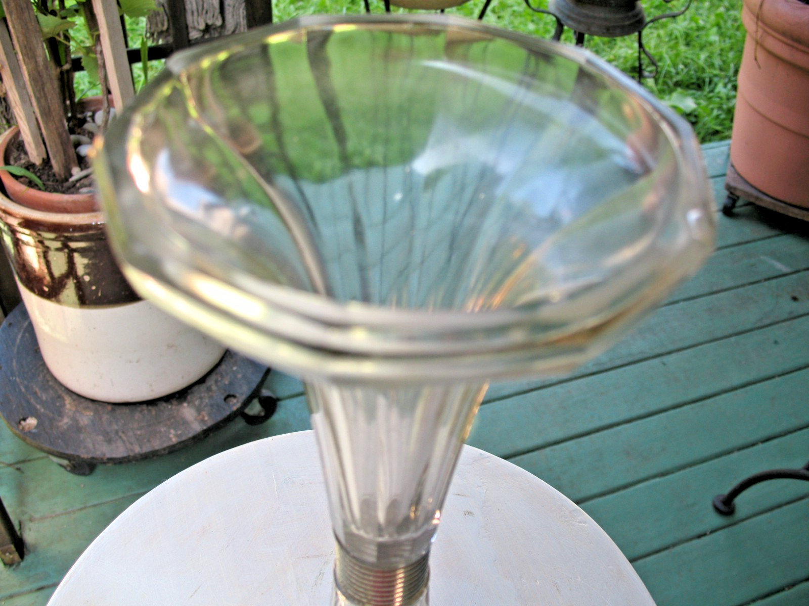 ANTIQUE GLASS DISPLAY DECAHEDRON SHELF /RISER SODA FOUNTAIN / HAT WIG STAND