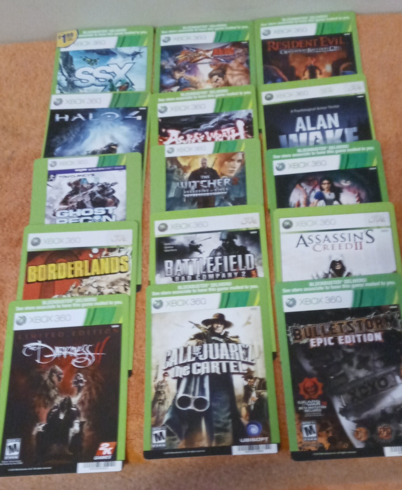 *50* Blockbuster XBOX 360 Video Backer Cards. Lot Of 50 Cards