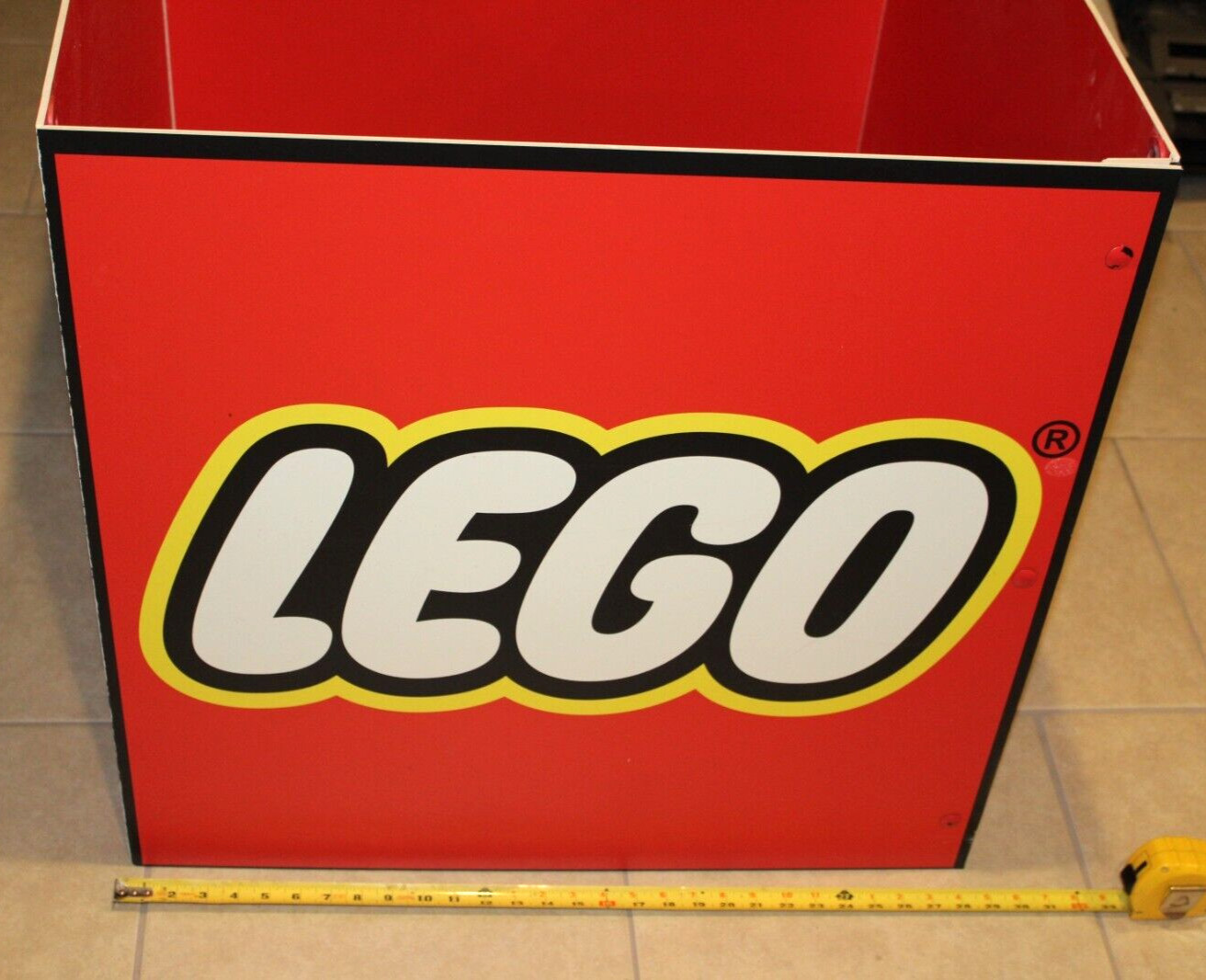 RARE Lego Toys R Us TRU Store Display Fixture Sign Cube 28″x28″ Advertising HTF