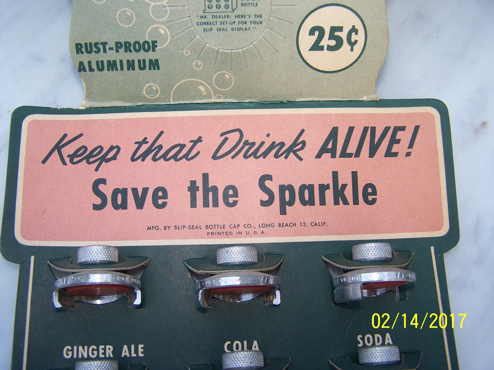 Vintage Slip-Seal Aluminum Screw Down Advertising Store Sign Display U.S.A.