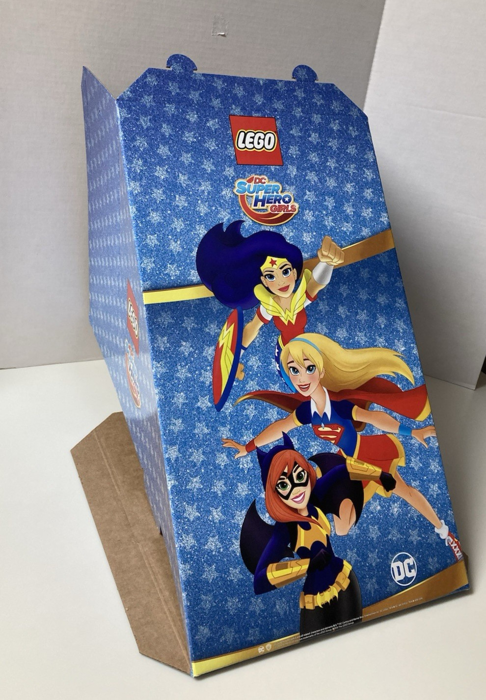 Lego DC Super Hero Girls Store Display Sign Cardboard Wedge Endcap 2016 LEGO