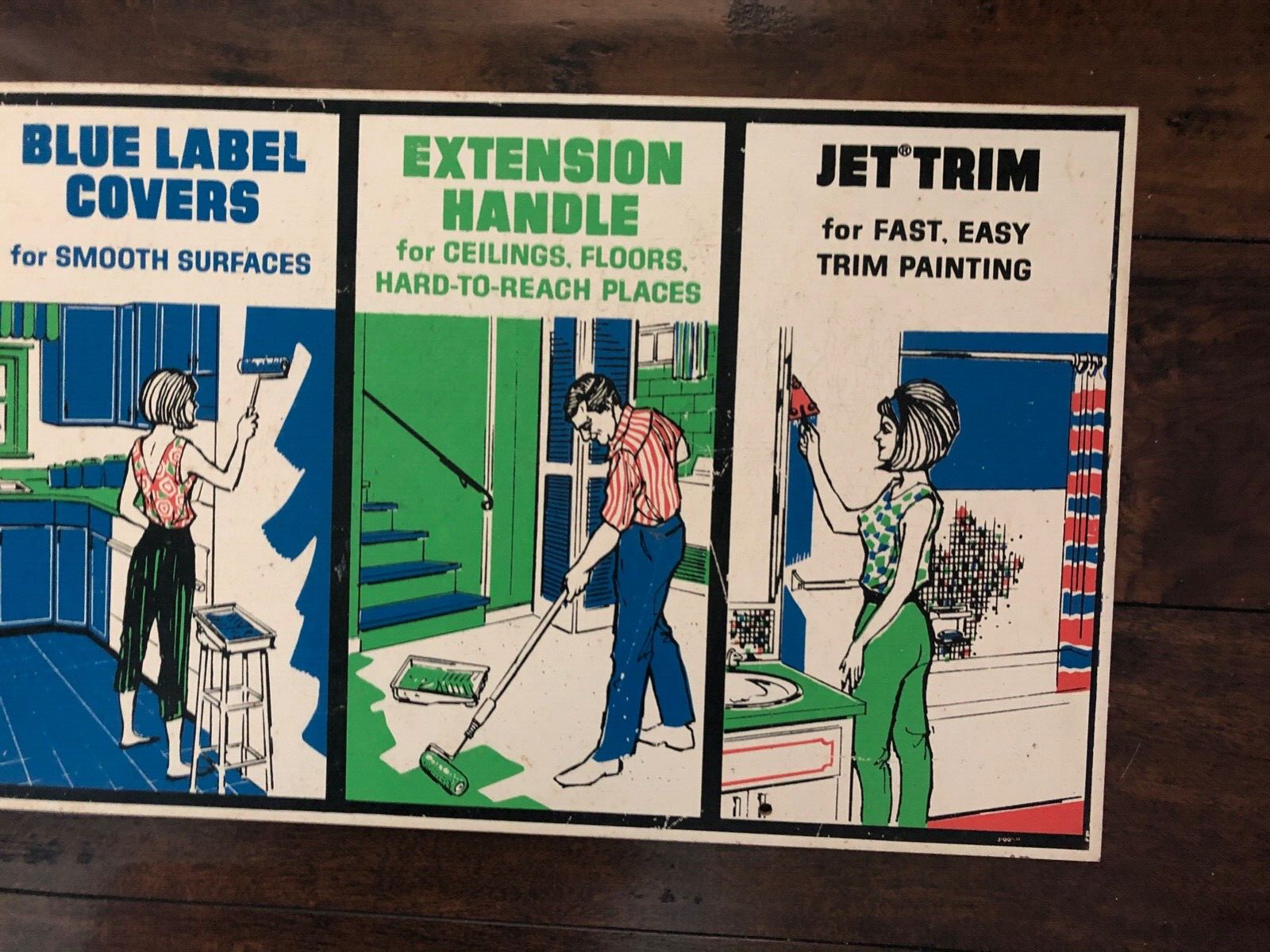 Vintage MAGIKOTER Roller Painting Tips Store Display Sign MCM LADY HOUSEWIFE
