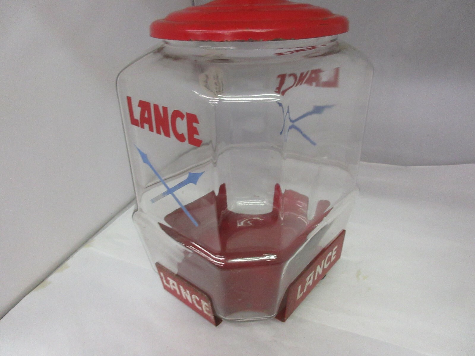 VINTAGE STORE ADVERTISING LANCE CRACKERS W/STAND COUNTER BIN DISPLAY RARE M-302