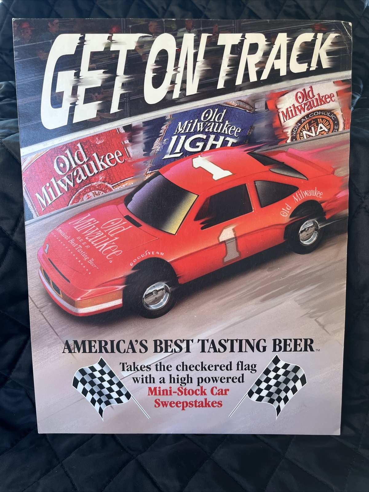 NOS Old Milwaukee Beer Point Of Sale Advertising Pit Stop Stock Car Sweepstakes