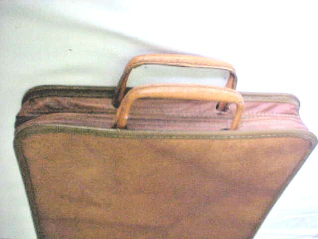 Vintage Salesman Sample Bag Handled Tote Case Zip Closure 25 Inserts Inside