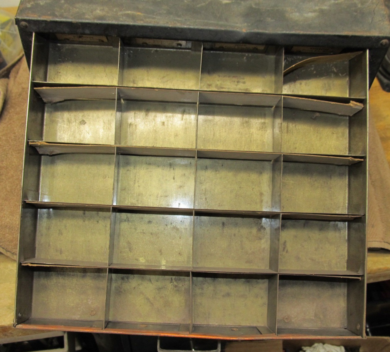 Vintage Imperial Genuine Brass Fittings 5 Drawer Metal Cabinet