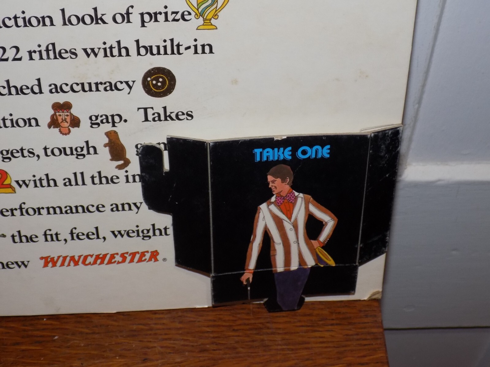 Vintage 1970’s Winchester Model 300’s 22 Rim Fires Cardboard Display Sign