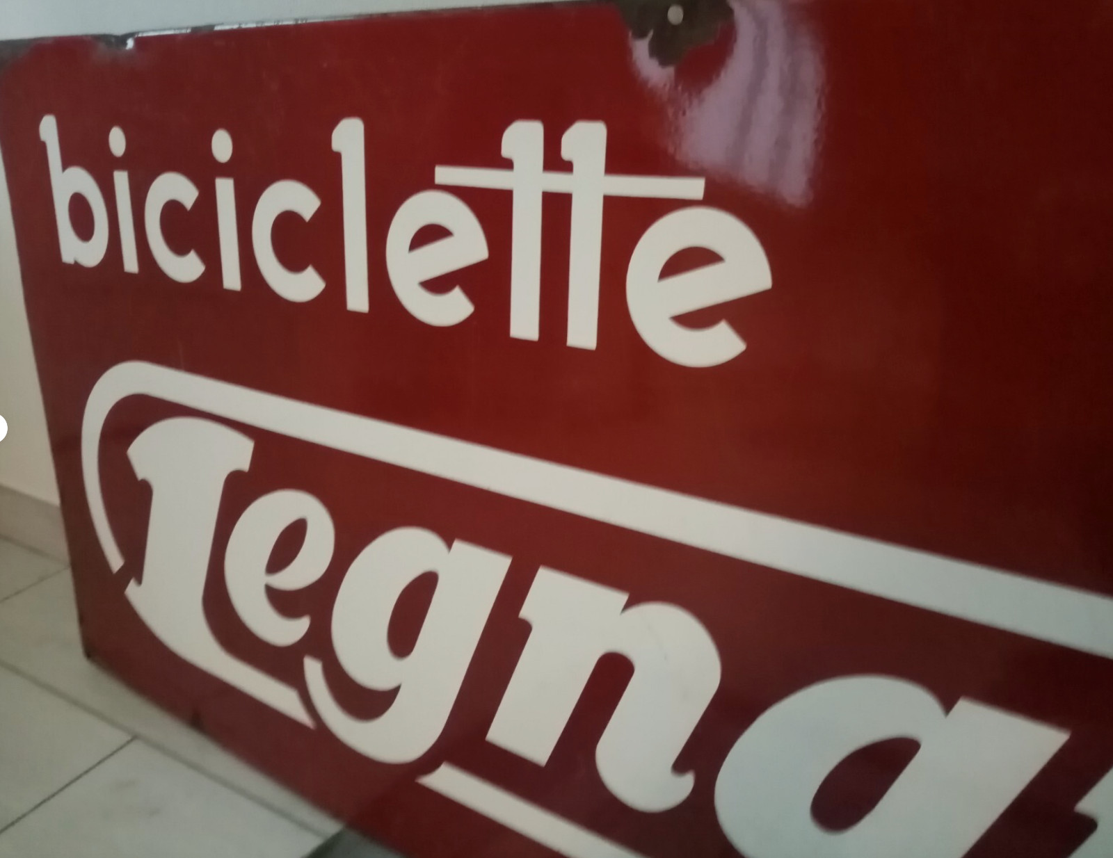 Enamel sign Bicycles Wood, old plate enamel VINTAGE