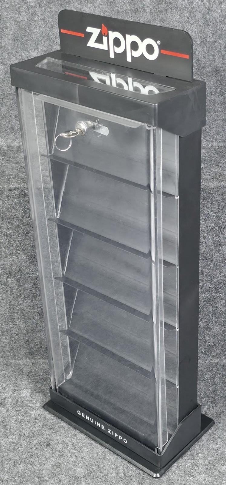ZIPPO display case w/Key 21 ” Store Counter