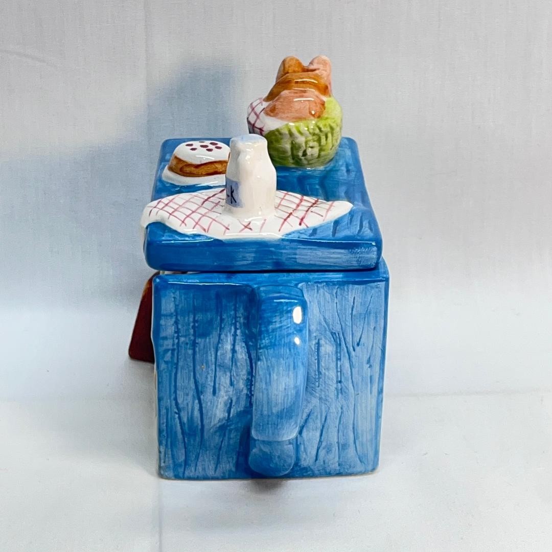 VTG Store Counter Display Teapot Bakery Items Porcelain 2 1/2″Wx6″Lx3″H *READ*