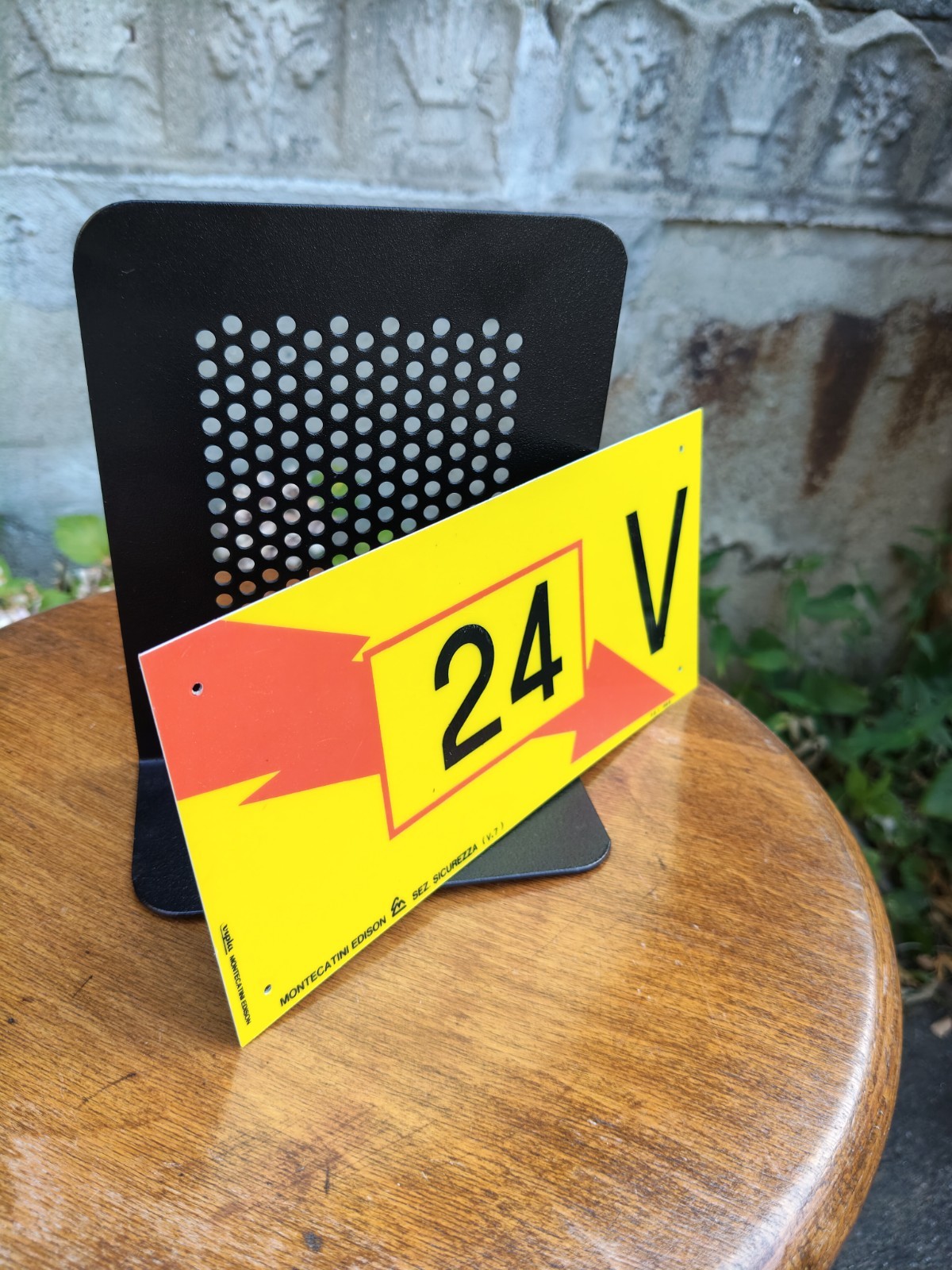 Small 24V Sign, 1960s, Montecatini Edison, Plastic
