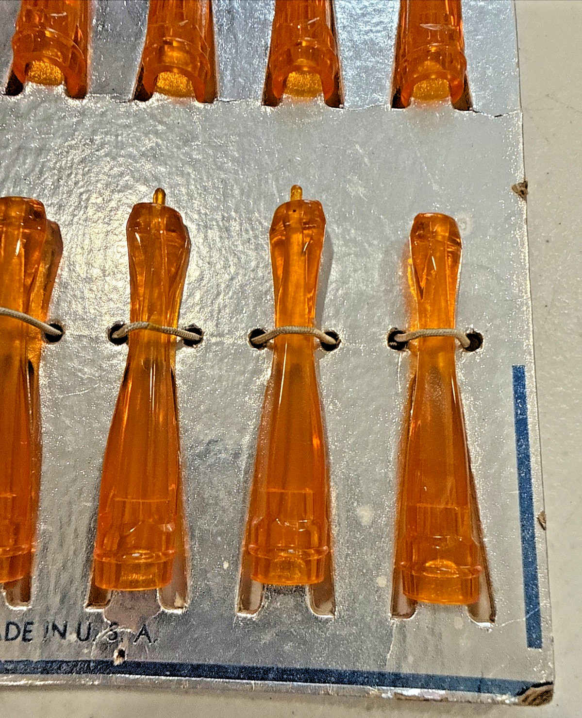 Extra Fine Cigarette Holders Orange Plastic Orig Store Display 12 Silver Blue
