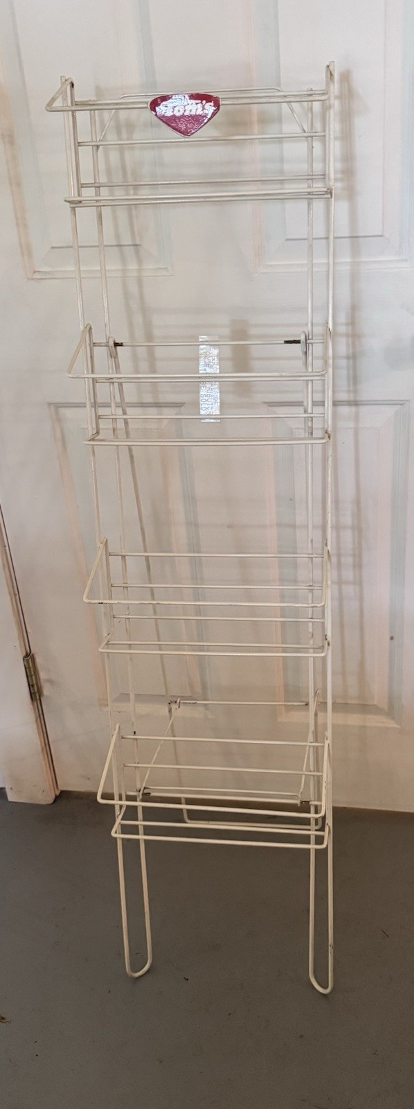 Vintage Tom’s Snacks Display Floor Rack Advertising General Store Wire Shelf