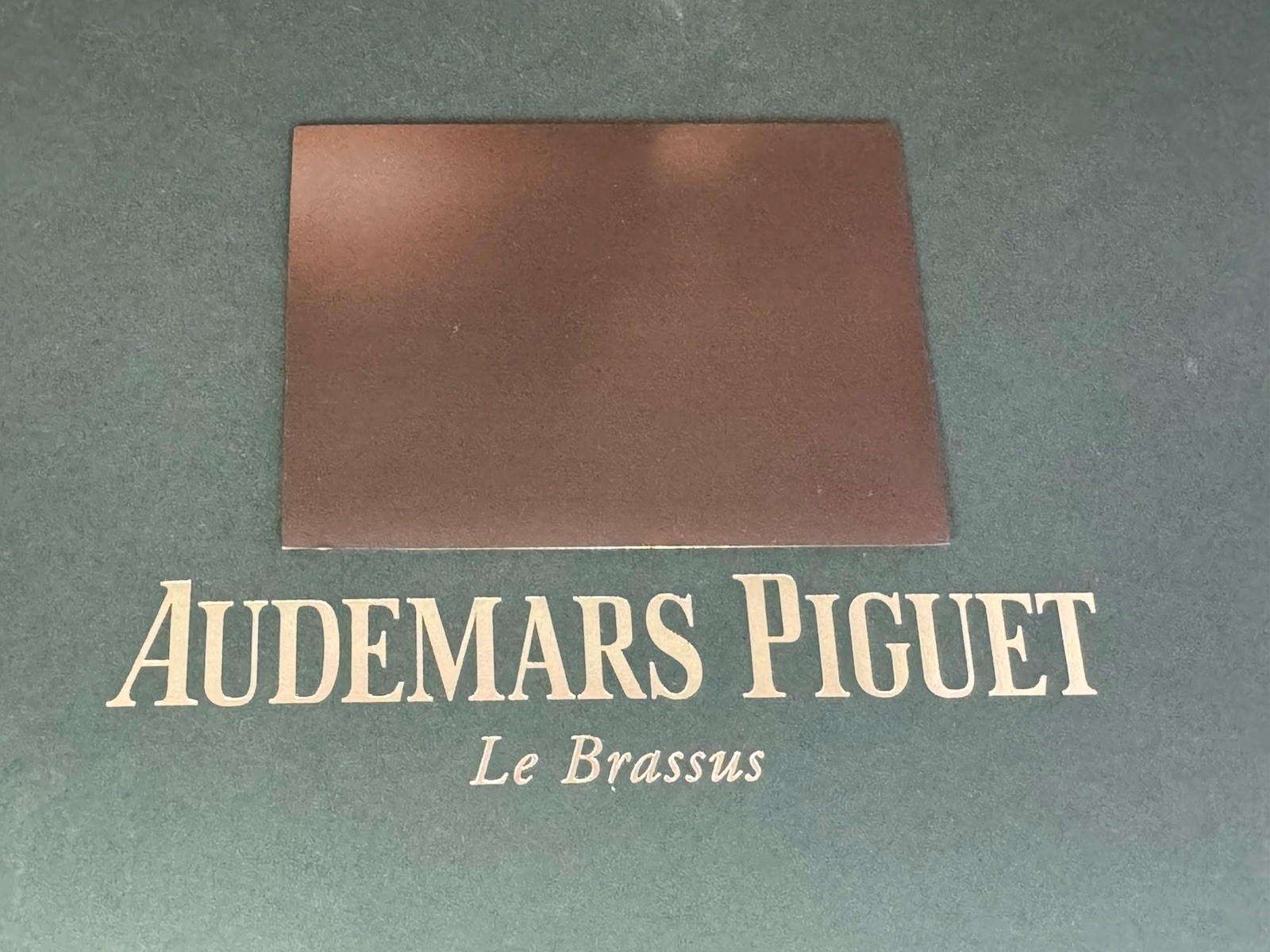 100% OEM AUDEMARS PIGUET Brass Boutique Display Sign 4.5” x 3.5” RARE & NEW
